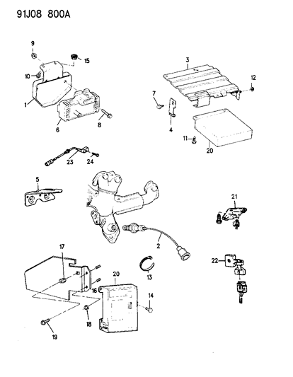 1993 Jeep Wrangler Control Units & Sensors Diagram