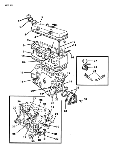 1984 Dodge Rampage Engine, Cylinder Block, Cylinder Head Diagram 2