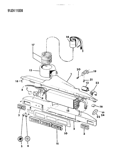 1992 Jeep Wrangler Evaporator And Blower, Air Conditioning Diagram