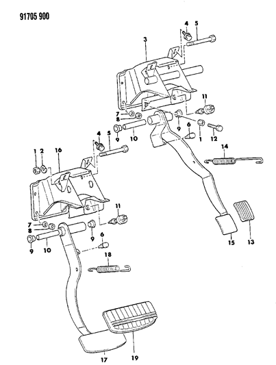 1991 Dodge Ram 50 Brake Pedal Diagram