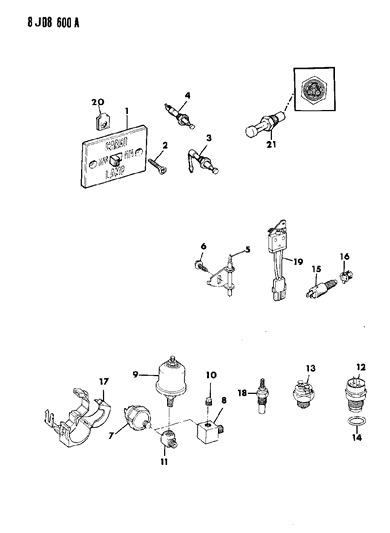 1987 Jeep J20 Switches & Sending Units Diagram