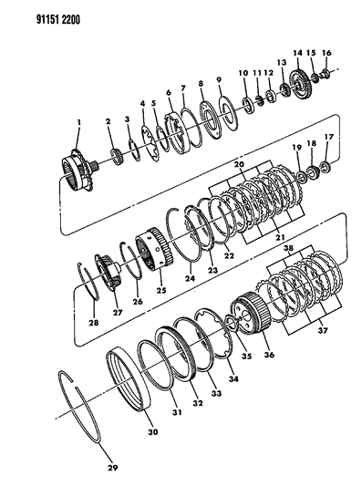 1991 Dodge Dynasty Carrier Assembly, W/Bushing, Rear Planet Pinion, Use W/4543989,990,992,4567850 Trans. Diagram for 4713145
