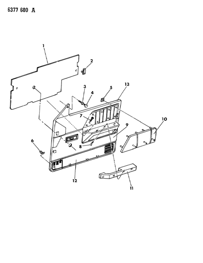 1987 Dodge Dakota Door Trim Panel Diagram