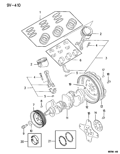 1996 Dodge Stealth Piston & Crankshaft Diagram