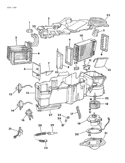 1984 Dodge Diplomat Air Conditioner & Heater Unit Diagram