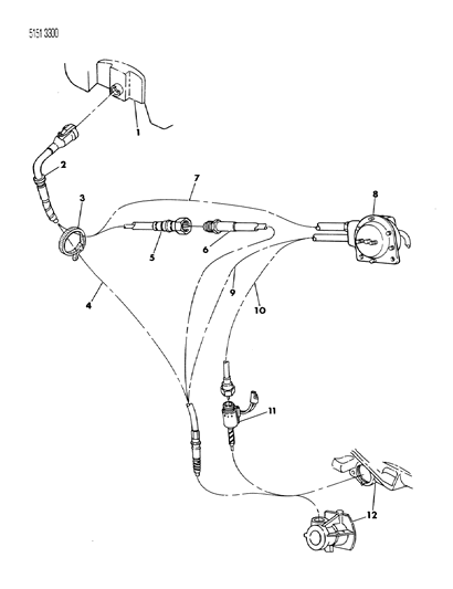 1985 Chrysler LeBaron Cables, Speedometer Diagram