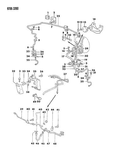 1989 Dodge Ram 50 Connector-Brake Line Diagram for MB043946