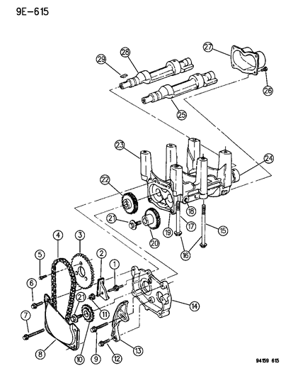 1994 Dodge Shadow Balance Shafts Diagram 1