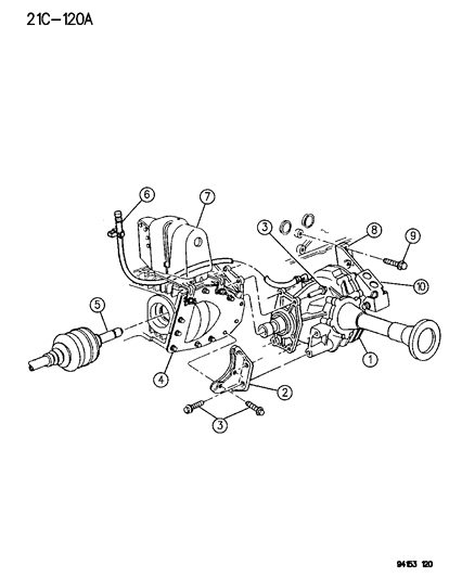 1994 Chrysler Town & Country Power Transfer Unit Mounting Diagram