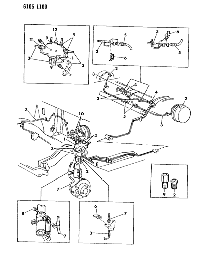 1986 Dodge Omni Lines & Hoses, Brake Diagram