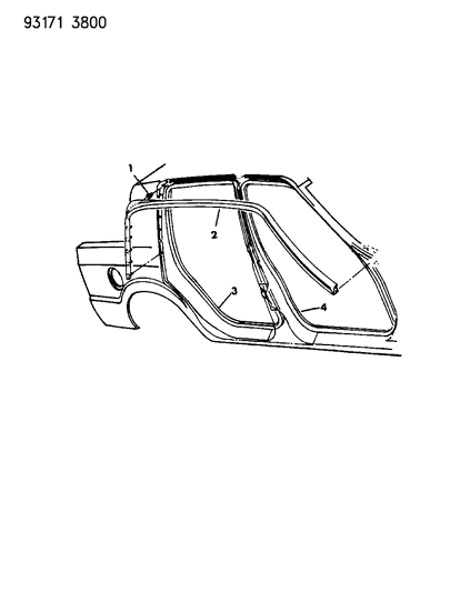 1993 Chrysler New Yorker Door, Front & Rear Weatherstrips Diagram