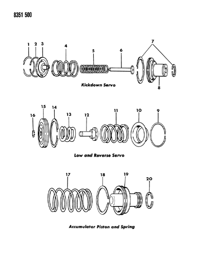 1989 Dodge D250 Servo - Accumulator Piston & Spring Diagram 2