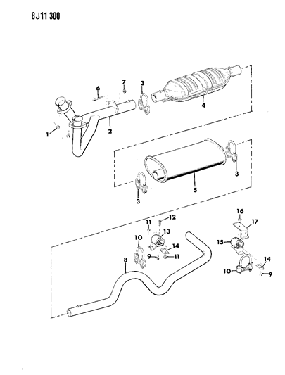 1987 Jeep Grand Wagoneer Exhaust System Diagram