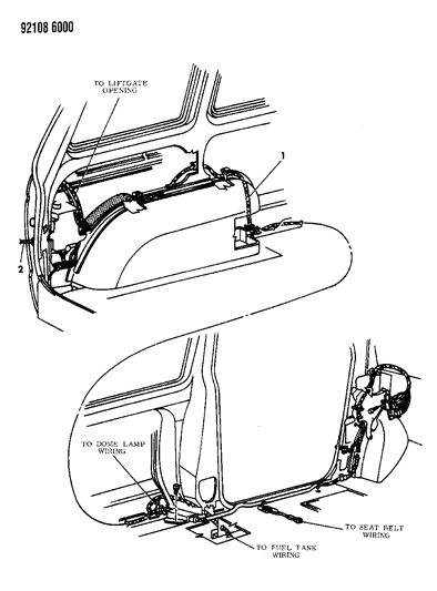 1992 Chrysler Town & Country Wiring - Body & Accessories Diagram