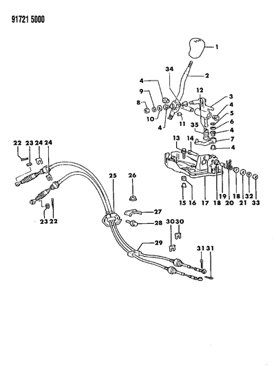 1991 Dodge Stealth Controls, Gearshift Diagram