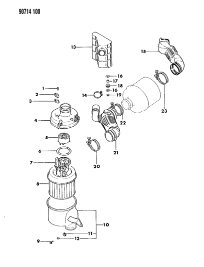 1990 Dodge Colt Air Cleaner Diagram 2