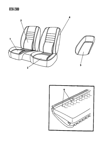 1988 Dodge Daytona Rear Seat Diagram 1