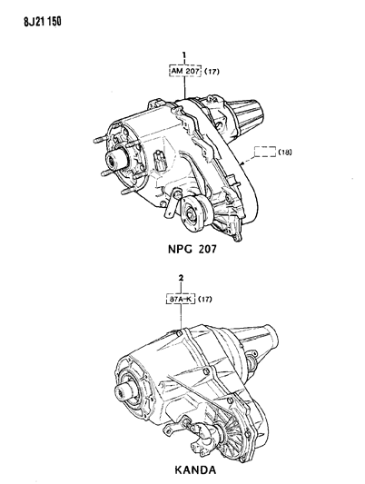 1989 Jeep Wagoneer Transfer Case Assembly Diagram