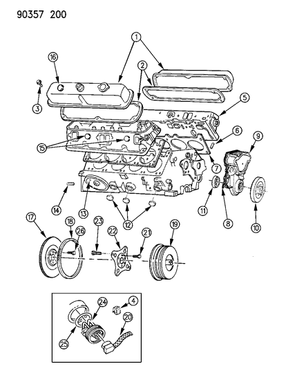 1990 Dodge Ram Van External Components Diagram 1