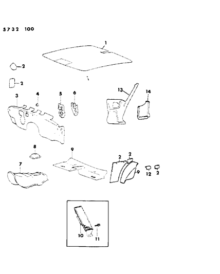 1985 Dodge Conquest Silencer & Pads Interior Diagram