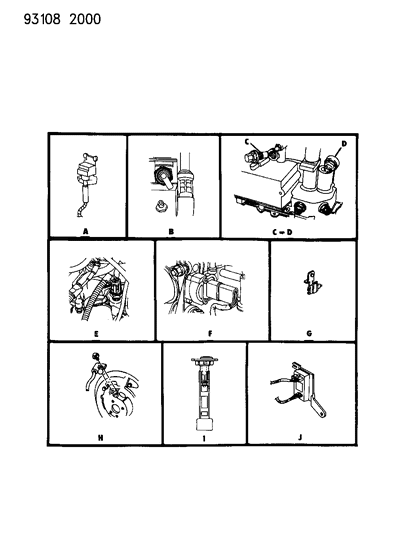 1993 Dodge Spirit Sensor AIRBAG Diagram for 4728370