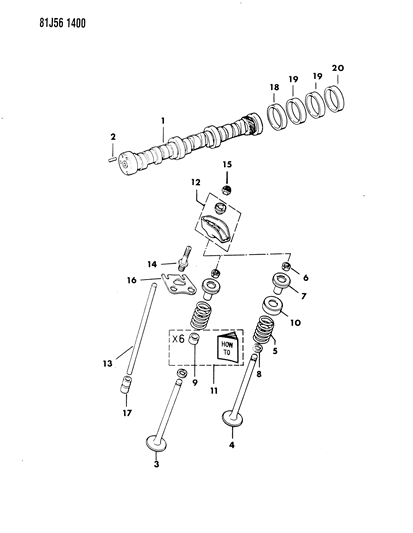 1986 Jeep Comanche Camshaft & Valves , And Piston Diagram 3