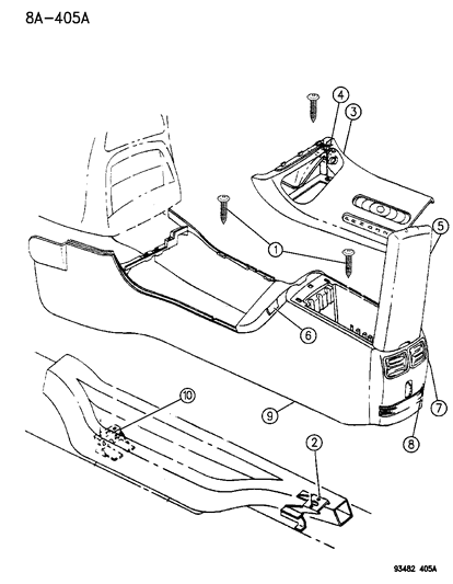 1994 Dodge Intrepid Console, Floor Diagram