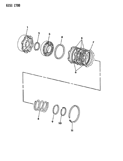 1986 Dodge Charger Clutch, Front Diagram