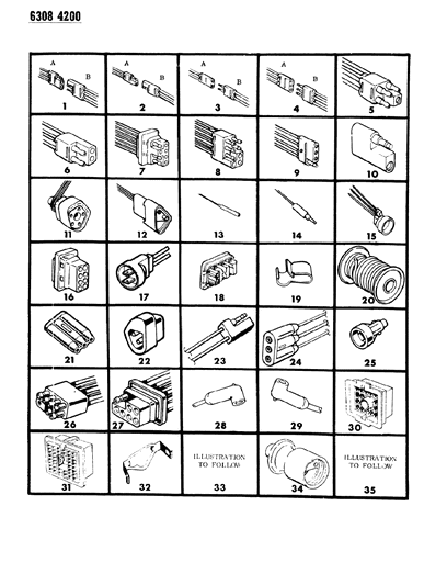 1986 Dodge D150 Plugs & Connectors Diagram