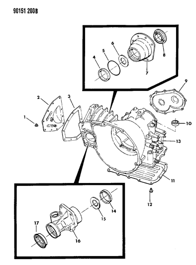 1990 Dodge Daytona Case, Extension And Retainer Diagram