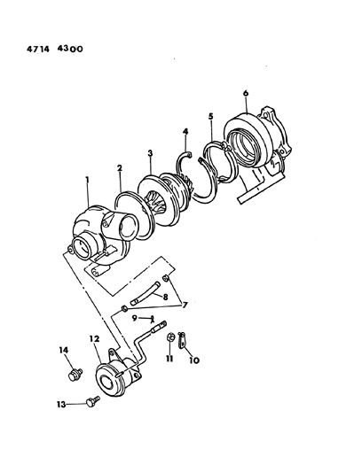 1984 Dodge Conquest Turbo Charger Component Parts Diagram