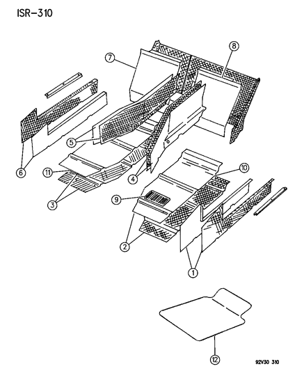 1996 Dodge Viper Carpet & Silencer Viper Diagram