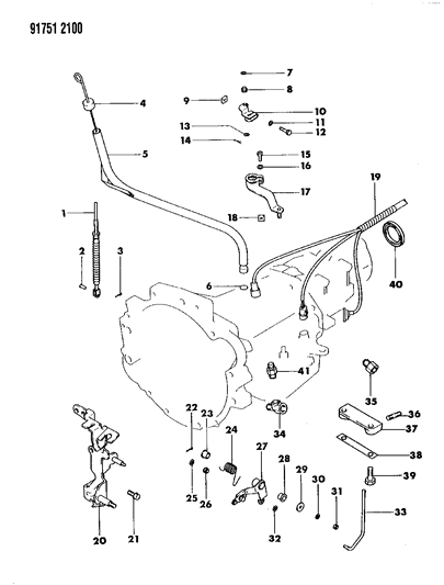 1991 Dodge Ram 50 Transmission Miscellaneous Attaching Parts Diagram