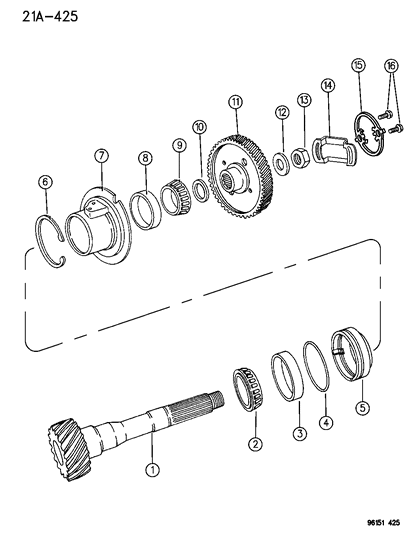 1996 Chrysler Town & Country Shaft - Transfer Diagram 1