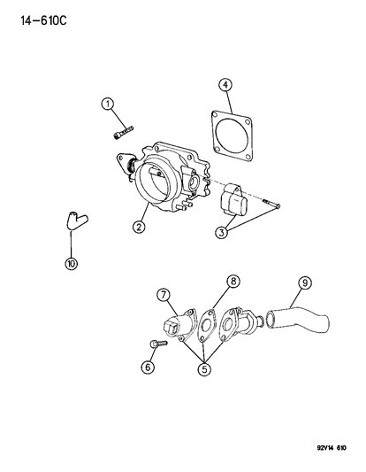 1993 Dodge Viper Throttle Body Diagram for 4763763