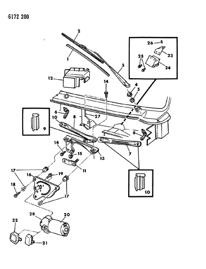 1986 Dodge Omni Windshield Wiper System Diagram