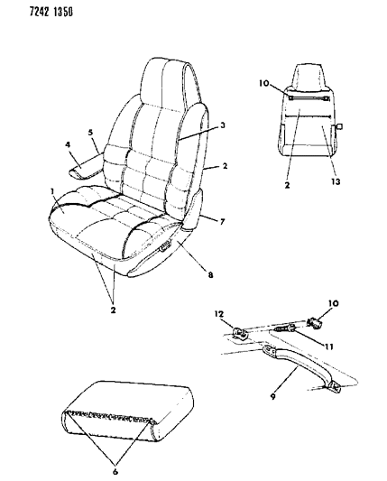 1987 Dodge Grand Caravan Front Seat Diagram 2