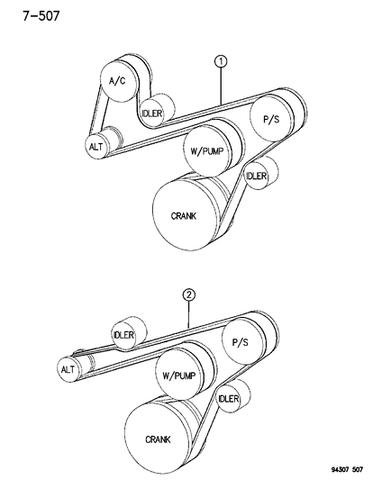 1996 Dodge Dakota Drive Belts Diagram 1