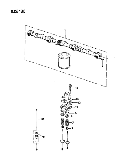 1990 Jeep Wrangler Camshaft & Valves Diagram 4