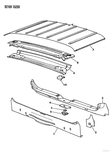 1992 Chrysler Town & Country Liftgate Opening Panel Diagram