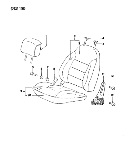 1992 Dodge Colt Front Seat Diagram 1