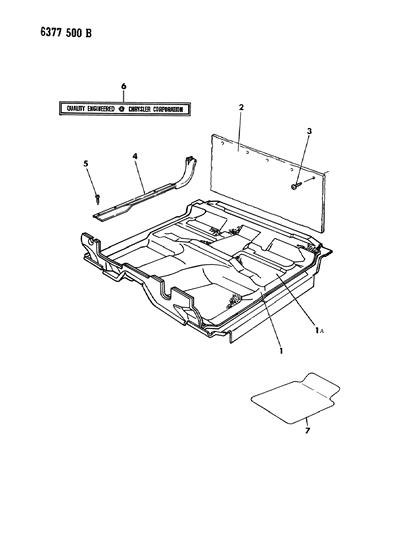 1987 Dodge Dakota Carpet & Scuff Plates Diagram