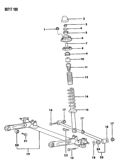 1990 Dodge Colt Suspension - Rear Diagram