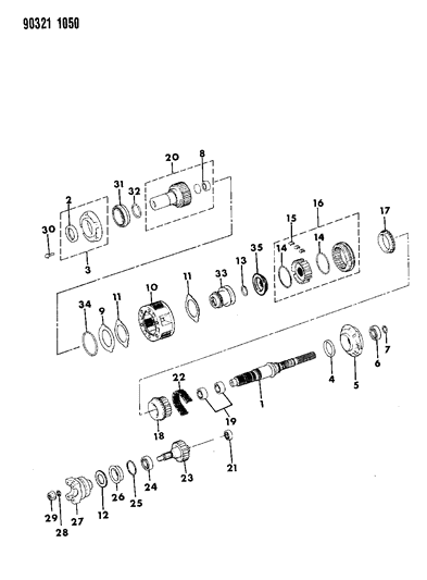 1992 Dodge Dakota Drive Tr Case Diagram for 4636963