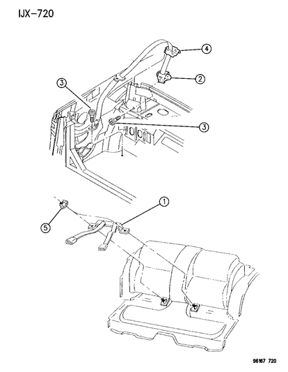 1996 Chrysler Sebring Rear Seat Belt Diagram