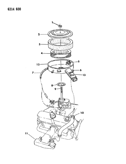 1987 Dodge W350 Air Cleaner Diagram 3