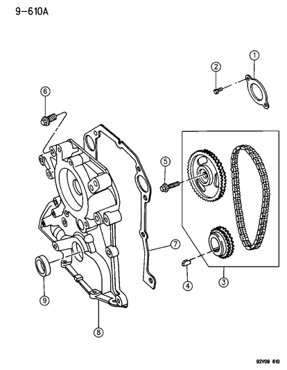 1996 Dodge Viper Timing Chain & Cover Diagram