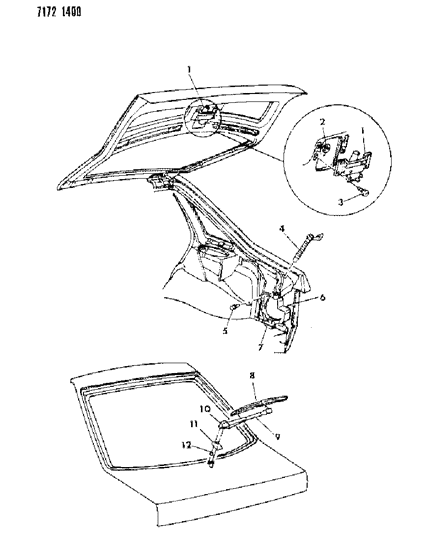 1987 Dodge Lancer Liftgate Wiper & Washer System Diagram