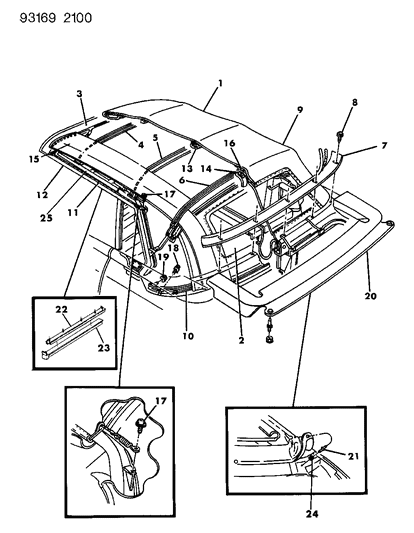 1993 Dodge Shadow Convertible Top Diagram