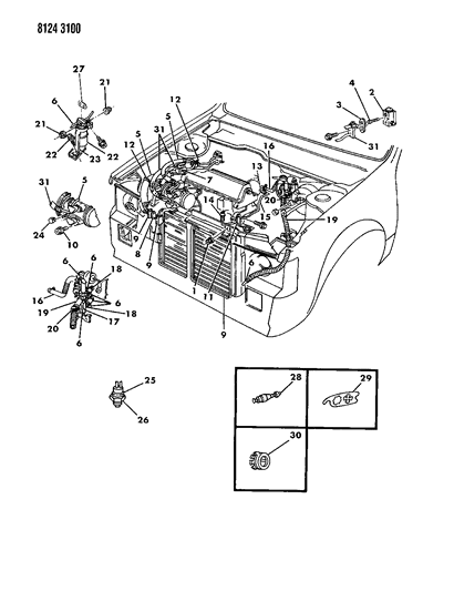 1988 Dodge Omni Plumbing - A/C & Heater Diagram